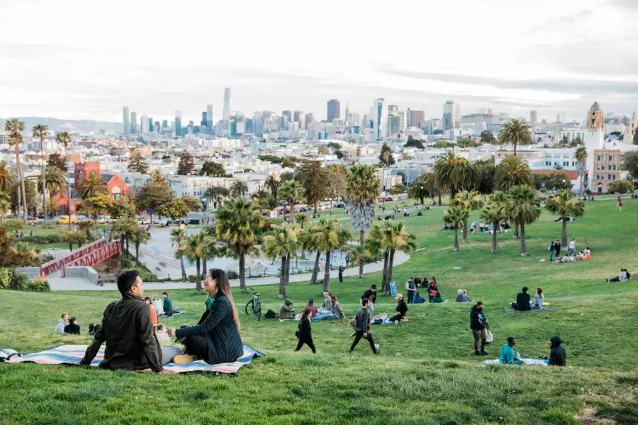 Picknick im Dolores Park im Mission District